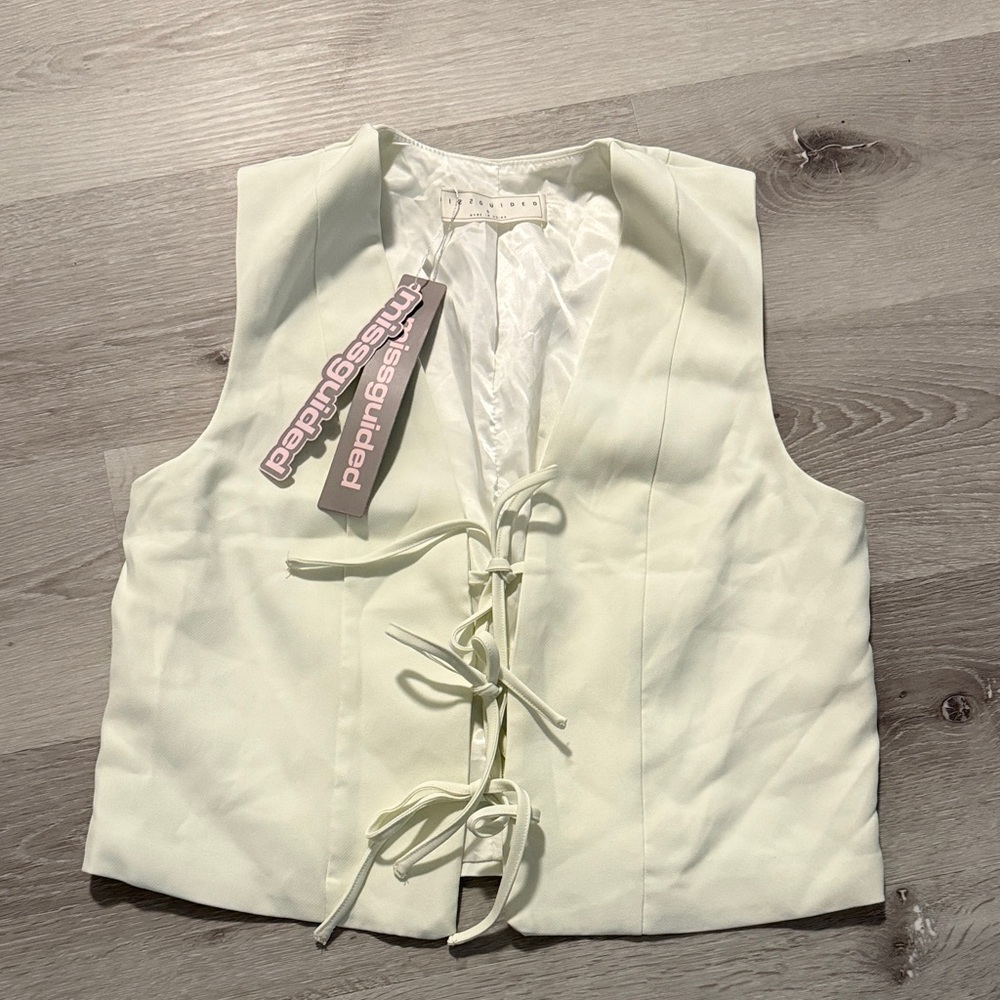 Missguided Ivory Lace-Up Blouse / Vest - NWT - Size S